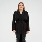 Пиджак женский с поясом MIST plus-size, размер 54, цвет чёрный - Фото 5