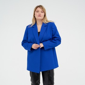 Пиджак женский с поясом MIST plus-size, размер 56, цвет синий