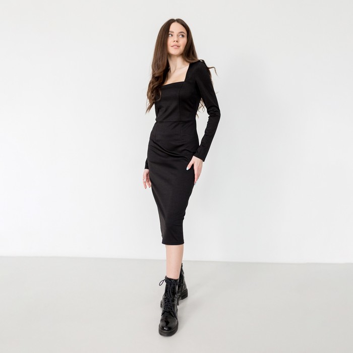 Платье миди женское MIST, размер 48, чёрное