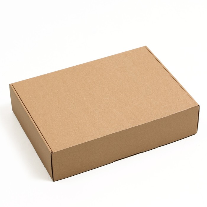 Коробка самосборная, бурая, 38 х 28 х 9 см