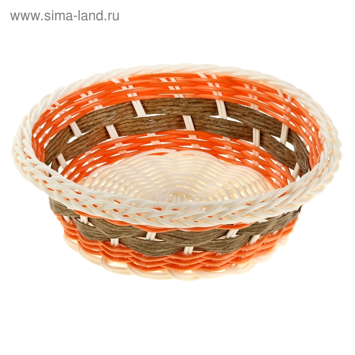 Корзинка декоративная "Оранжево-коричневая" 5,7х16х16 см - Фото 1