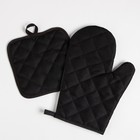 Кухонный набор (2 предмета) Доляна «Ночь», прихватка 17х17 см, варежка 26х16 см, 100% п/э - фото 24984278