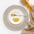 Салфетка на стол декоративная «Доляна», 35×35 см, 100% хлопок, бежево-серая - Фото 2