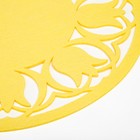 Салфетка декоративная Доляна"Тюльпаны" цвет желтый,d 30 см, 100% п/э, фетр - фото 4342297