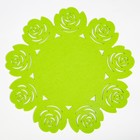 Салфетка декоративная Доляна"Цветы" цвет зеленый, d 30 см, 100% п/э, фетр - фото 4342299