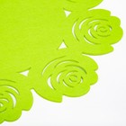 Салфетка декоративная Доляна"Цветы" цвет зеленый, d 30 см, 100% п/э, фетр - Фото 3