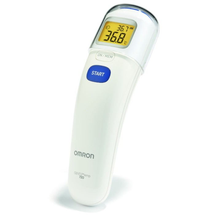 Термометр электронный OMRON Gentle Temp 720 (MC-720-E), инфракрасный, память, звуковой сигнал, белый - Фото 1