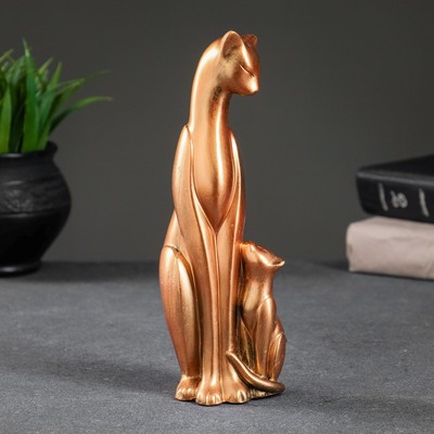 Фигура "Кошка с котенком" бронза, 21х7х7см