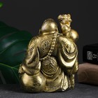 Фигура "Бог Хотей №1 с мешком и посохом" золото, 16х14х10см - фото 6525186