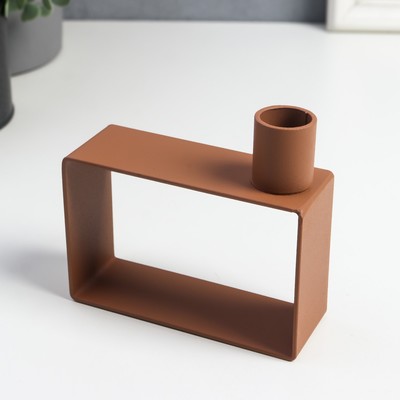Подсвечник на 1 свечу «Строгие линии», d=2 см, розовый, 10.2×4×11 см