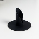 Подсвечник металл на 1 свечу "Цилиндр с трещиной" чёрный 6х8х8 см (комплект 2 шт) - фото 21458061