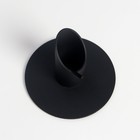 Подсвечник металл на 1 свечу "Цилиндр с трещиной" чёрный 6х8х8 см (комплект 2 шт) - фото 25495032