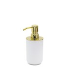 Дозатор для жидкого мыла Alba, цвет белый/золото - фото 295445975