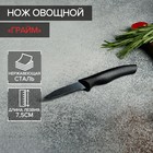 Нож для овощей Доляна «Грайм», лезвие 7,5 см, цвет чёрный - фото 4342320