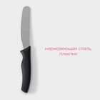 Нож для масла Доляна «Грайм», лезвие 11 см, цвет чёрный - Фото 2