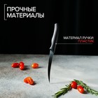 Нож кухонный для цитрусовых Доляна «Грайм», лезвие 11,5 см, цвет чёрный - Фото 4