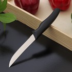 Нож для мяса Доляна «Грайм», зубчатое лезвие 11,5 см, цвет чёрный - Фото 2