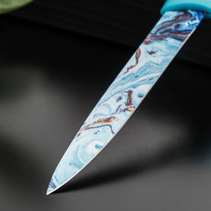 Нож кухонный с антиналипающим покрытием Доляна «Эпоксид», универсальный, лезвие 12,5 см - фото 1907361243