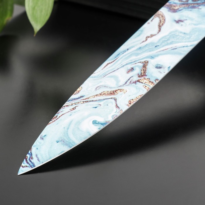 Нож кухонный с антиналипающим покрытием Доляна «Эпоксид», шеф, лезвие 20 см - фото 1907361246