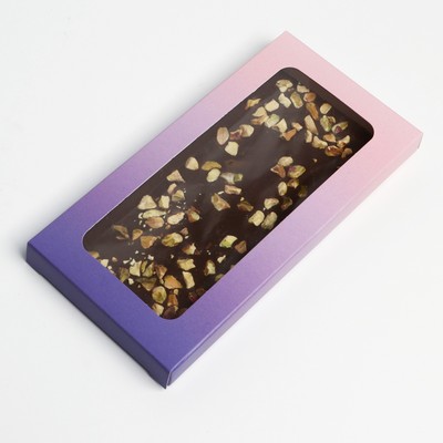 Коробка для шоколада, кондитерская упаковка, «Градиент», с окном, 17.3 х 8.8 х 1.5 см
