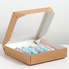 Контейнер на вынос, с окном, крафт, набор 10 штук, 20 х 20 х 4 см - фото 34895695