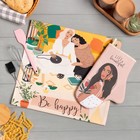 Кухонный набор подарочный Life is beautiful: полотенце, варежка-прихватка, кисть, лопатка, венчик - Фото 1