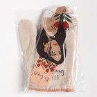 Кухонный набор подарочный Life is beautiful: полотенце, варежка-прихватка, кисть, лопатка, венчик - Фото 9