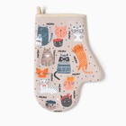 Набор подарочный Meow: полотенце, варежка-прихватка, кисть, лопатка, венчик - фото 806814769