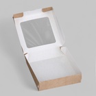 Коробка складная, с окном, крафт, 15 х 15 х 4 см (комплект 20 шт) - фото 27094490