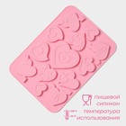 Форма для шоколада Доляна «Амуры», силикон, 13 ячеек, 23×16.5×0.5 см, розовая - Фото 2