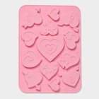 Форма для шоколада Доляна «Амуры», силикон, 13 ячеек, 23×16.5×0.5 см, розовая - Фото 3