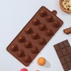Форма для шоколада Доляна «Трюфели», силикон, 21×10×2,2 см, 15 ячеек, цвет коричневый - Фото 2