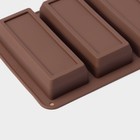 Форма для выпечки Доляна «Бисквиты», силикон, 5 ячеек, 22.3×10.5×2 см, цвет коричневый - Фото 4