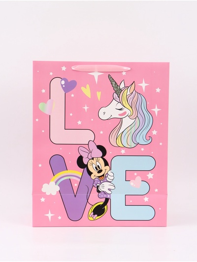 Пакет подарочный Love, 40×49×19 см, упаковка, Минни Маус и Единорог