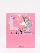 Пакет подарочный Love, 40×49×19 см, упаковка, Минни Маус и Единорог - фото 121702268