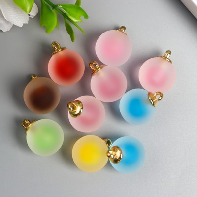 Подвеска для творчества акрил «Шар», матовый разноцветный, 2.1×1.6 см