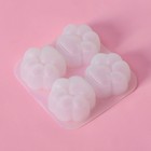 Молд для заливки Доляна «Лапки», силикон, 9.5×9×2.5 см, 4 ячейки 4×4 см, белый - Фото 3