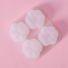 Молд для заливки Доляна «Лапки», силикон, 9.5×9×2.5 см, 4 ячейки 4×4 см, белый - Фото 4