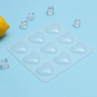 Форма для шоколада Доляна «Сердечки», силикон, 20×17.5×0.6 см, 9 ячеек (5.5×5 см), прозрачная - Фото 10