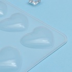 Форма для шоколада Доляна «Сердечки», силикон, 20×17.5×0.6 см, 9 ячеек (5.5×5 см), прозрачная - Фото 11