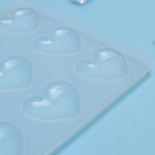 Форма для шоколада Доляна «Сердечки», силикон, 20×17.5×0.6 см, 9 ячеек (5.5×5 см), прозрачная - Фото 12