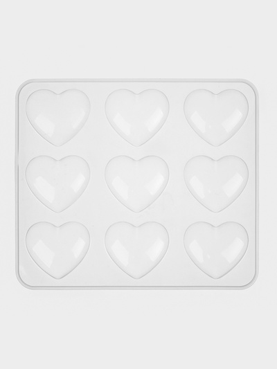 Форма для шоколада Доляна «Сердечки», силикон, 20×17.5×0.6 см, 9 ячеек (5.5×5 см)