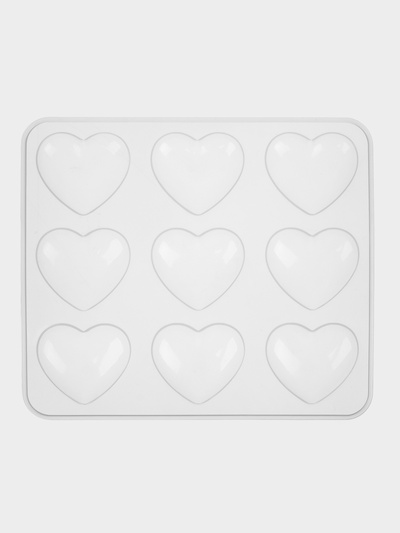 Форма для шоколада Доляна «Сердечки», силикон, 20×17.5×0.6 см, 9 ячеек (5.5×5 см)
