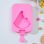 Форма для мороженого Доляна «Арбузная долька», силикон, 14×7,5×2,5 см, цвет розовый - фото 4995258