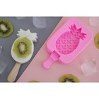 Форма для мороженого Доляна «Ананас», силикон, 14×7,5×2,5 см, цвет розовый - фото 4342438