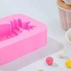 Форма для мороженого Доляна «Ананас», силикон, 14×7,5×2,5 см, цвет розовый - Фото 3