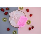 Форма для мороженого Доляна «Мишутка», силикон, 14×8×2,5 см, цвет розовый - фото 4342453
