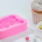 Форма для мороженого Доляна «Мишутка», силикон, 14×8×2,5 см, цвет розовый - фото 4342442
