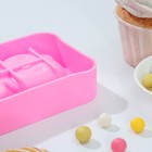 Форма для мороженого Доляна «Мишутка», силикон, 14×8×2,5 см, цвет розовый - Фото 4