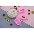 Форма для мороженого Доляна «Мишутка», силикон, 14×8×2,5 см, цвет розовый - фото 4342447